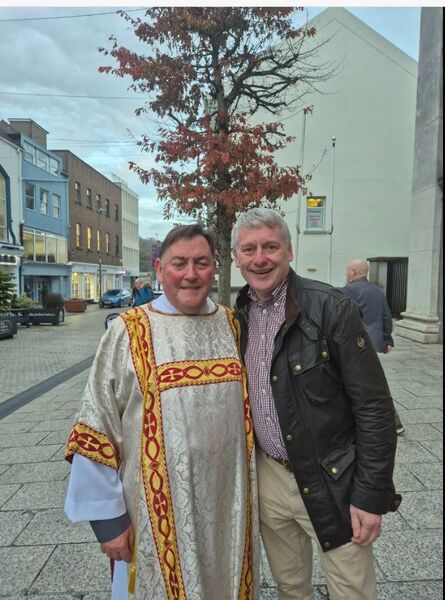 Brian Hoffman (left) with his cousin Cllr. Jason Murphy (right). Mr. Hoffman was ordained as a Deacon last Sunday alongside Eric O'Sullivan. Brian Hoffman (left) with his cousin Cllr. Jason Murphy (right). Mr. Hoffman was ordained as a Deacon last Sunday alongside Eric O'Sullivan.