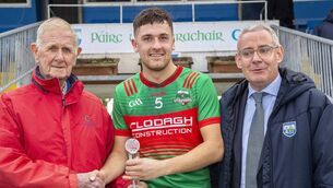 <p>Ken Begley, J.J.Kavanagh & Sons {sponsors} presents the Man of the Match Award to Rathgormack’s Glen Power.</p> <p>Ken Begley, J.J.Kavanagh & Sons {sponsors} presents the Man of the Match Award to Rathgormack’s Glen Power.</p>
