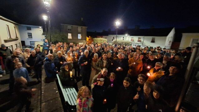 <p>A vigil was held in Cappoquin in the wake of Casey's assault.</p>