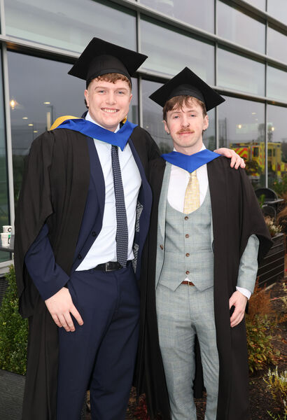  Josh Mackey Murphy, Bachelor of Arts (Honours) in Marketing &amp; Digital Media and Tommy Power, Bachelor of Science (Honours) in Quantity Surveying, who graduated at SETU. Photo: Joe Evans