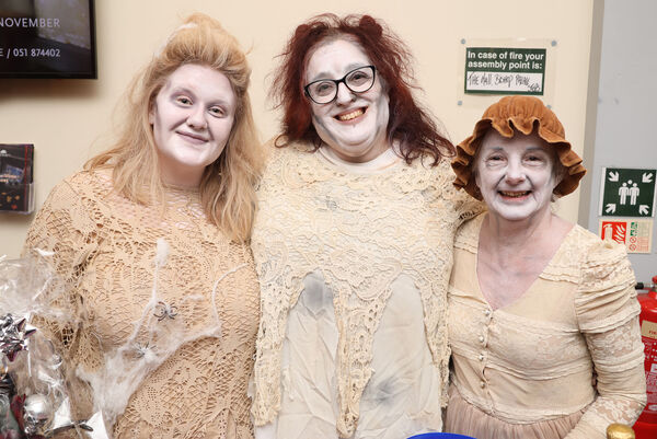 Ava, Edwina and Mary, at the Tramore Community Theatre Group, production of the Addams Family at the Theatre Royal. Photo: Joe Evans Ava, Edwina and Mary, at the Tramore Community Theatre Group, production of the Addams Family at the Theatre Royal. Photo: Joe Evans