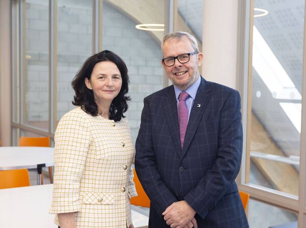 Jacinta Greene SETU Department Of Culinary Arts, Hospitality and Tourism with Cyril McAree of The Hotel & Restaurant Times. Photo: Patrick Browne Jacinta Greene SETU Department Of Culinary Arts, Hospitality and Tourism with Cyril McAree of The Hotel & Restaurant Times. Photo: Patrick Browne