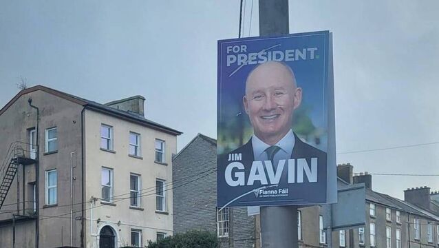 <p>Jim Gavin election posters seen in Waterford City Centre (South Parade) on November 9th 2025. Photo: Shannon Sweeney</p>