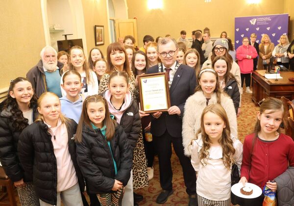 Pictured at City Hall for Waterford Pantomime Society's 40th anniversary celebration. Photo: Joe Evans