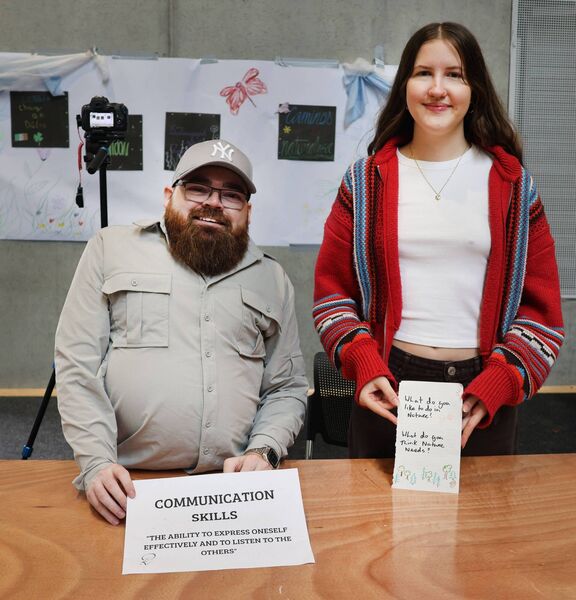 Shane Hogan and Theresa Kytzberter, at SETU Arena for Pathways to Nature, Youth Participation Conference. Photo: Joe Evans