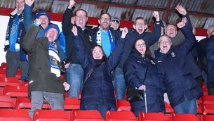 <p>All smiles as Waterford FC get the job done in Dublin.</p>