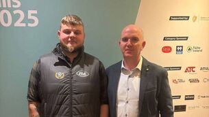 <p>Aaron Scanlan and Maurice, from Radley Engineering, pictured at the World Trade Skills event.</p>