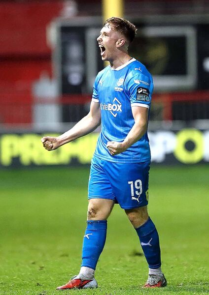 Sam Glenfield celebrates his goal against Bray Wanderers that ultimately gave Waterford the win. Sam Glenfield celebrates his goal against Bray Wanderers that ultimately gave Waterford the win.