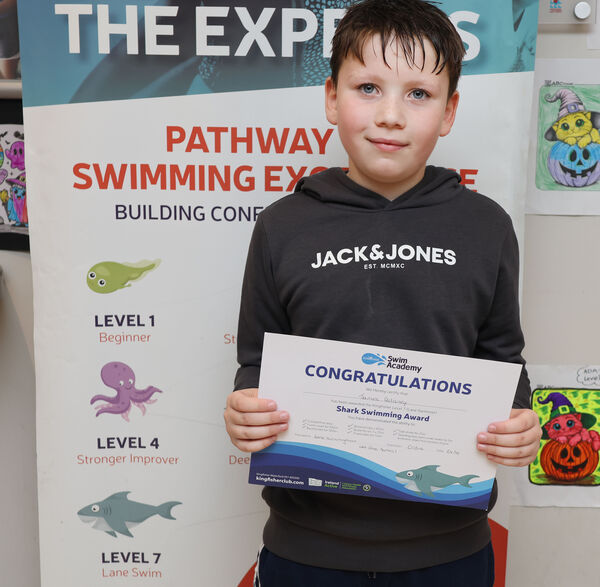 James, who received his Level 7 swimming certificate at Kingfisher.