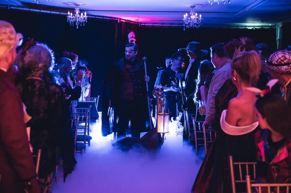 The groom arrives in dramatic fashion. Photo: Colin Shanahan The groom arrives in dramatic fashion. Photo: Colin Shanahan