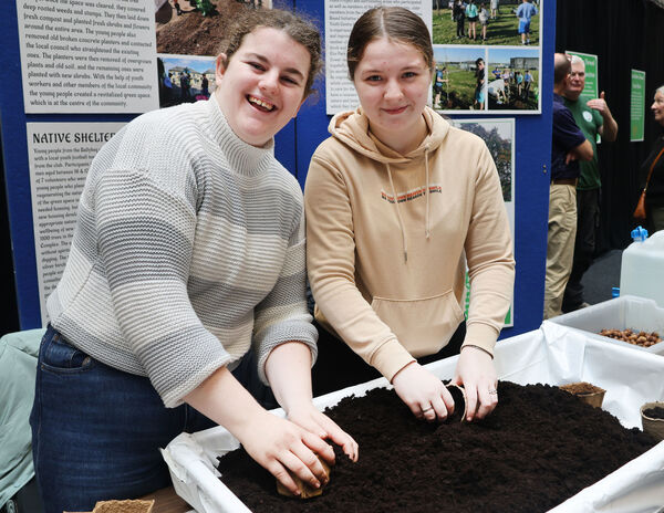 Chantelle Power and Hazel O'Sullivan, at SETU Arena for Pathways to Nature Youth Participation Conference. Chantelle Power and Hazel O'Sullivan, at SETU Arena for Pathways to Nature Youth Participation Conference.