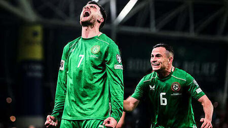 Troy Parrott’s double earns Ireland famous victory as Ronaldo sees red