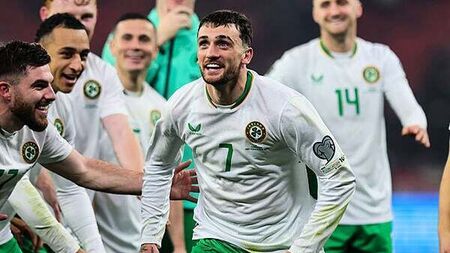 Troy Parrott hat-trick earns Republic of Ireland a World Cup playoff spot