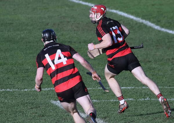 Ballygunner's Patrick Fitzgerald turns to celebrate with teammate Kevin Mahony after scoring a great second half goal.