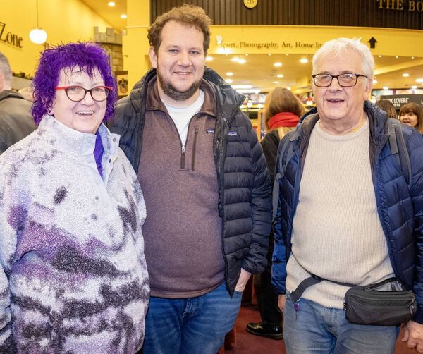 Aine O'Brien Farrell, Emlyn Farrell and Sean Farrell, at the Book Centre for the launch of Festive Star and Colourful Memories of Waterford. Photo: Joe Evans Aine O'Brien Farrell, Emlyn Farrell and Sean Farrell, at the Book Centre for the launch of Festive Star and Colourful Memories of Waterford. Photo: Joe Evans