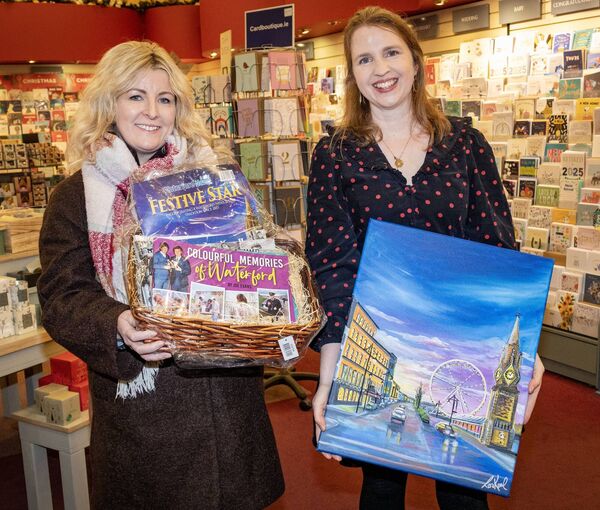 Artist Lisa Keane and Mary Frances Ryan, at the Book Centre for the launch of Festive Star and Colourful Memories of Waterford. Photo: Joe Evans Artist Lisa Keane and Mary Frances Ryan, at the Book Centre for the launch of Festive Star and Colourful Memories of Waterford. Photo: Joe Evans