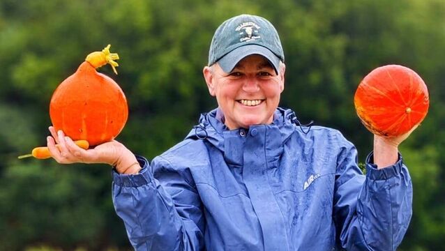 <p>The vegetables Aine Maher (pictured) and Jolene Coady grow at Curraghmore and supply to GIY Café and GIY's 'Veg Boxes'. Photo: Jolene Coady</p>