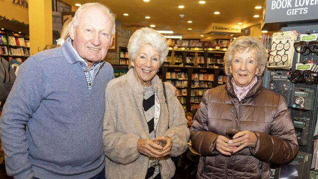 <p>Alfie Hale with his wife Cis and Mary Barry, at The Book Centre for the launch of Festive Star 2025 and Colourful Memories of Waterford Vol. 2. Photo: Joe Evans</p>