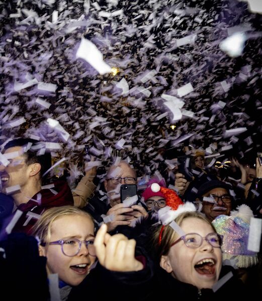 Let it snow! Pictured at the switching on of the Christmas lights and the start of Winterval in Waterford city.
