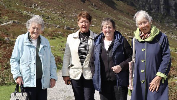Eileen Roche, Monica Gough, Mary Quinlan and Agnus Thomas of Tay and Mahon Valley ARA on their walk at Mahon Falls, during the summer. 