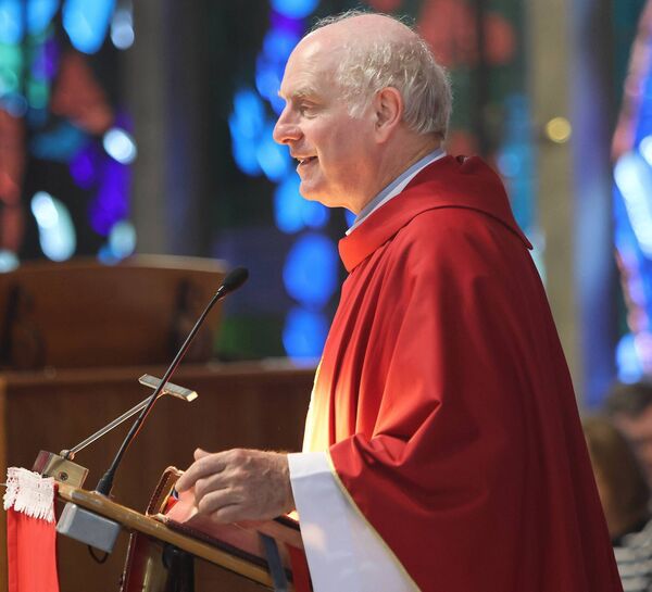 Fr. Liam Power, at the Pentecost Sunday Celebration at St. Joseph and St Benildus Church. Photo: Joe Evans