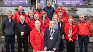 <p>Pictured is Mayor of Waterford City &amp; County Cllr. Seamus Ryan launching the Lions Club Christmas Hamper Appeal with Lions Club members and supporters. Photo: John Power</p>