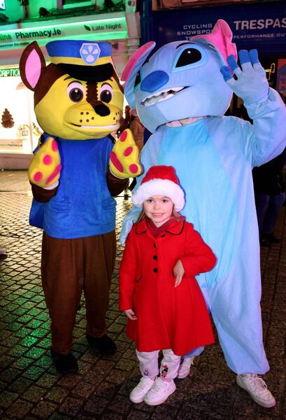 Pictured at the switching on of the Christmas lights to launch the start of Winterval.