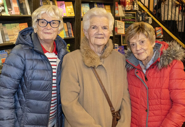  Maura Coady, Annie Croke and Kay Coady, at the Book Centre for the launch of Alfie Hale's book 'True Blue'.