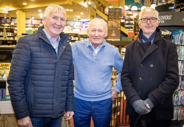  Pat Keating, Alfie Hale and John Quinlan, at the Book Centre for the launch of Waterford News &amp; Star publications Festive Star 2025 Christmas annual and Colourful Memories of Waterford Vol. 2.