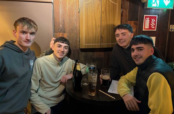 Dylan Colfer, Dean Fine, James Fitzgerald and San Comerford pictured at the Copper Coast Inn for a table quiz held in conjunction with the Michael Power Christmas Day Memorial Swim to raise money for Pinegrove Day Care Centre, which provides Alzheimer and dementia specific person-centred care. 