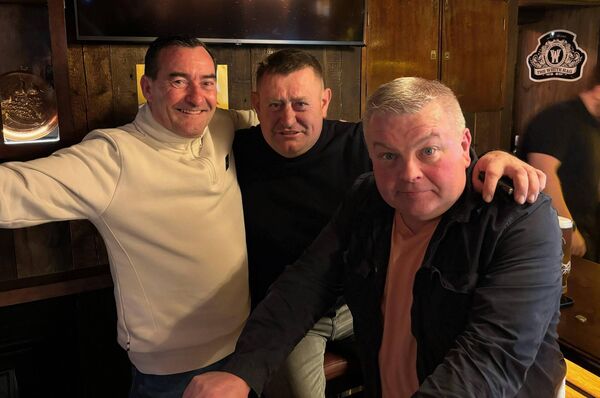 Eoin Walsh, Sonny Gooney and Tony Kirk at the Copper Coast Inn for a table quiz to raise money for Pinegrove Day Care Centre.