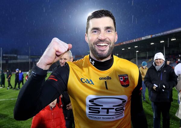 Ballygunner's goalkeeper Stephen O'Keeffe celebrates at the final whistle. Ballygunner's goalkeeper Stephen O'Keeffe celebrates at the final whistle.