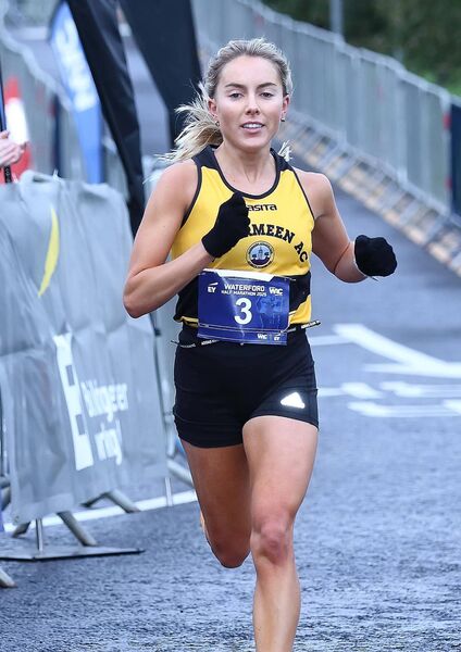 Nichola Sheridan, Bohermeen AC was the Waterford AC Women's Half Marathon winner.
