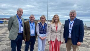 <p>Ireland South MEP Cynthia Ní Mhurchú, second from right, welcomed news that Iarnród Éireann has confirmed it is to seek planning permission for a major transformation of Rosslare Europort. Last week, Iarnród Éireann, the Rosslare port owners, announced they intend to apply for a €250 million wind energy support facility.</p> <p>Ireland South MEP Cynthia Ní Mhurchú, second from right, welcomed news that Iarnród Éireann has confirmed it is to seek planning permission for a major transformation of Rosslare Europort. Last week, Iarnród Éireann, the Rosslare port owners, announced they intend to apply for a €250 million wind energy support facility.</p>