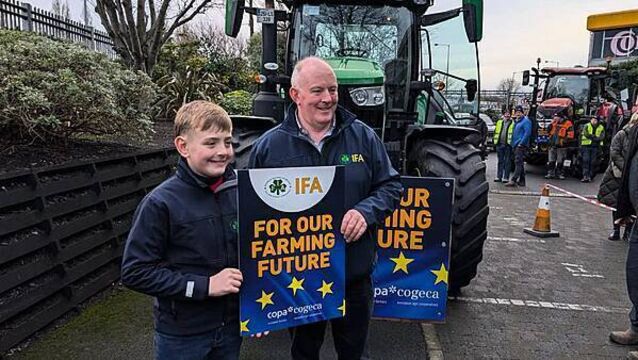 IFA president and son, 11, travelling to Brussels by tractor as part of protest