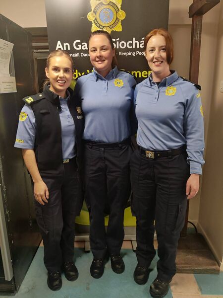 Pictured, from left, Gda Lorraine Cass, Gda Ciara Heffernan and Gda Lorraine O'Dwyer. Pictured, from left, Gda Lorraine Cass, Gda Ciara Heffernan and Gda Lorraine O'Dwyer.
