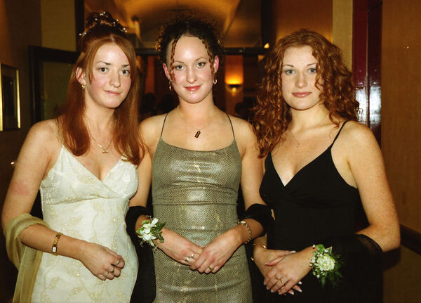 Marianne Moore, Bernie Phelan and Catriona Walsh, attended the 2000 Ferrybank Debs Ball in Jurys Hotel.