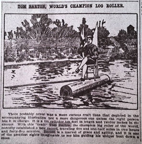 Tom Barton appears in a local paper of the day.