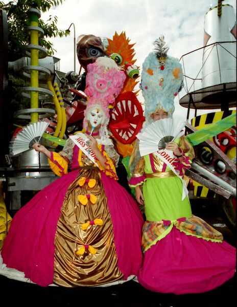 Beauty Queens: Two of the colourful characters who took part in the Spraoi Parade 2000.