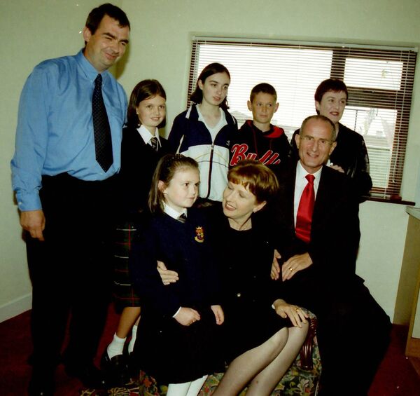 The Croke family, new residents of Grange Cohan, were honoured by a visit to their home from Mary McAleese, President of Ireland and her husband Martin, during the official opening of Grange Cohan housing development. Included are parents Paul and Mary together with their children, Sarah, Nicola, Jason and Donna.