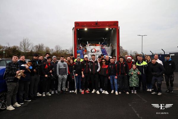 All those involved in the toy run organised by Park n'Chill Waterford car club.