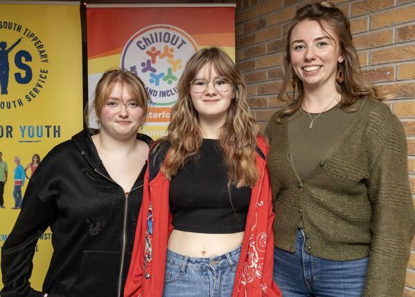 Lily, Brooke and Lauren, at the Manor Street Youth &amp; Community Centre open night. Photo: Joe Evans