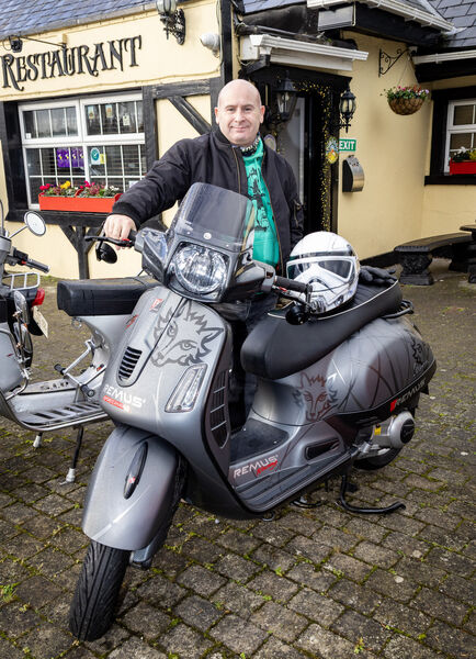  Shane Breen, at the annual Only Fools on Scooters, Scooter Club, UHW Toy Run. Photo: Joe Evanas
