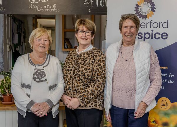 Helen O'Neill, Teresa Barrett and Jeanne McNamara at the Waterford Hospice Movement Volunteer Appreciation Coffee Morning in Grow HQ. Pic: Garrett FitzGerald Photography Helen O'Neill, Teresa Barrett and Jeanne McNamara at the Waterford Hospice Movement Volunteer Appreciation Coffee Morning in Grow HQ. Pic: Garrett FitzGerald Photography