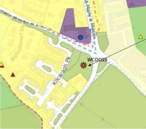 The proposed location for the new playground