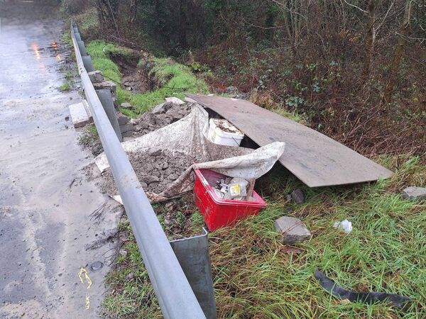 Items dumped on the side of the road in Ballyduff West. Picture: Waterford City and County Council. 