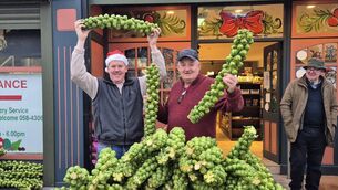 <p>Cllr Damien Geoghegan with Conor at The Country Store in Dungarvan.</p>