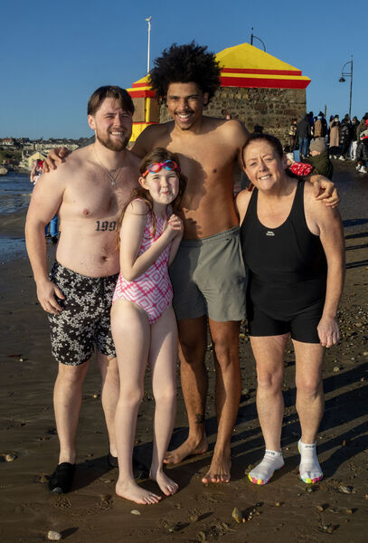  Jack, Helen, Luke and Jemma, at the annual Christmas Day Swim, at Tramore. Photo: Joe Evans