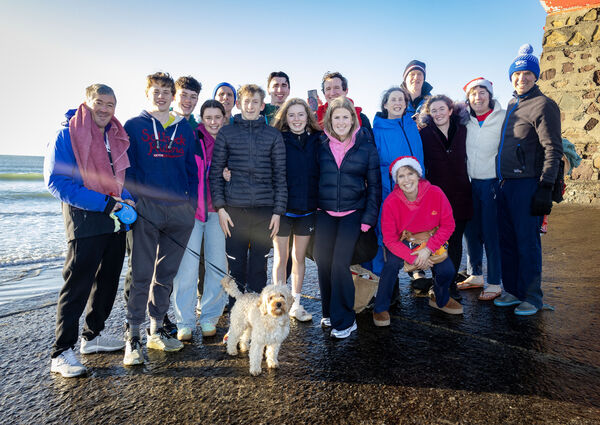  The O'Leary, Power and Keane's, at the annual Christmas Day Swim, at Tramore. Photo: Joe Evans