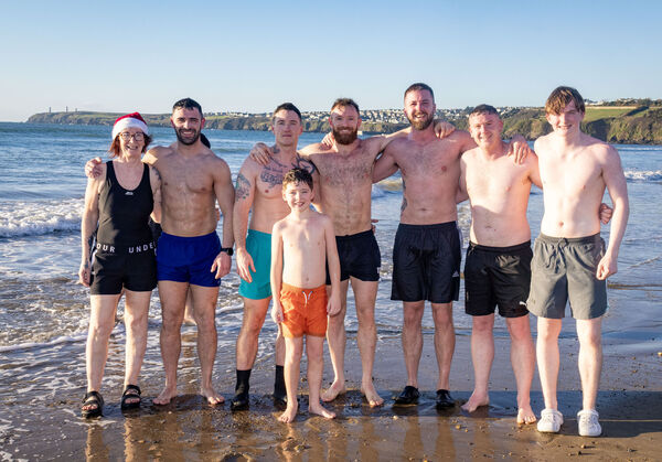  Alpha Fitness members, at the annual Christmas Day Swim, at Tramore. Photo: Joe Evans
